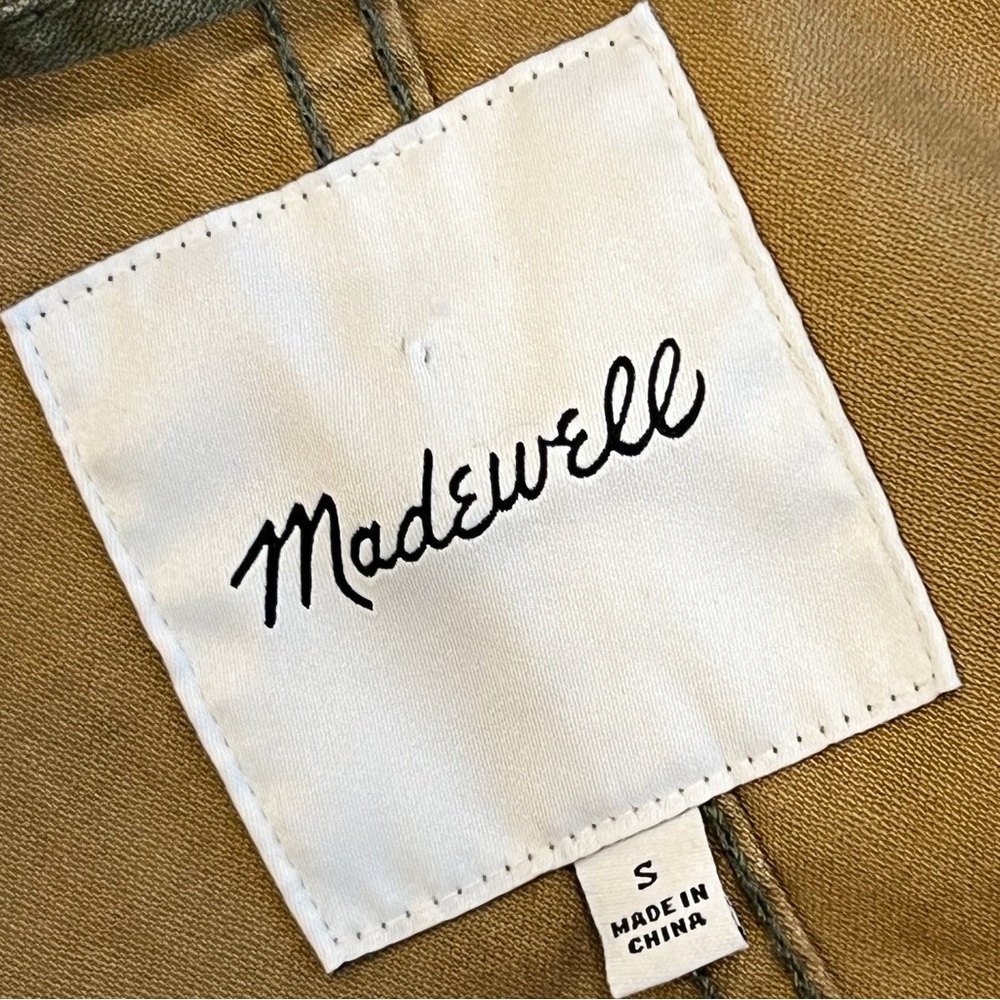 Madewell Dispatch Camo Jacket Faded Birch Green Snap Button Military Coat S - Picture 8 of 10